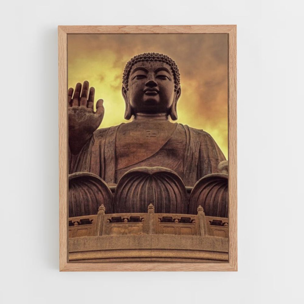 Orange Buddha Poster