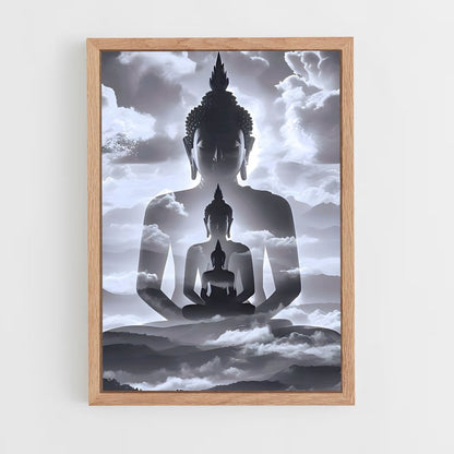 bouddha-6 cadre Bois clair