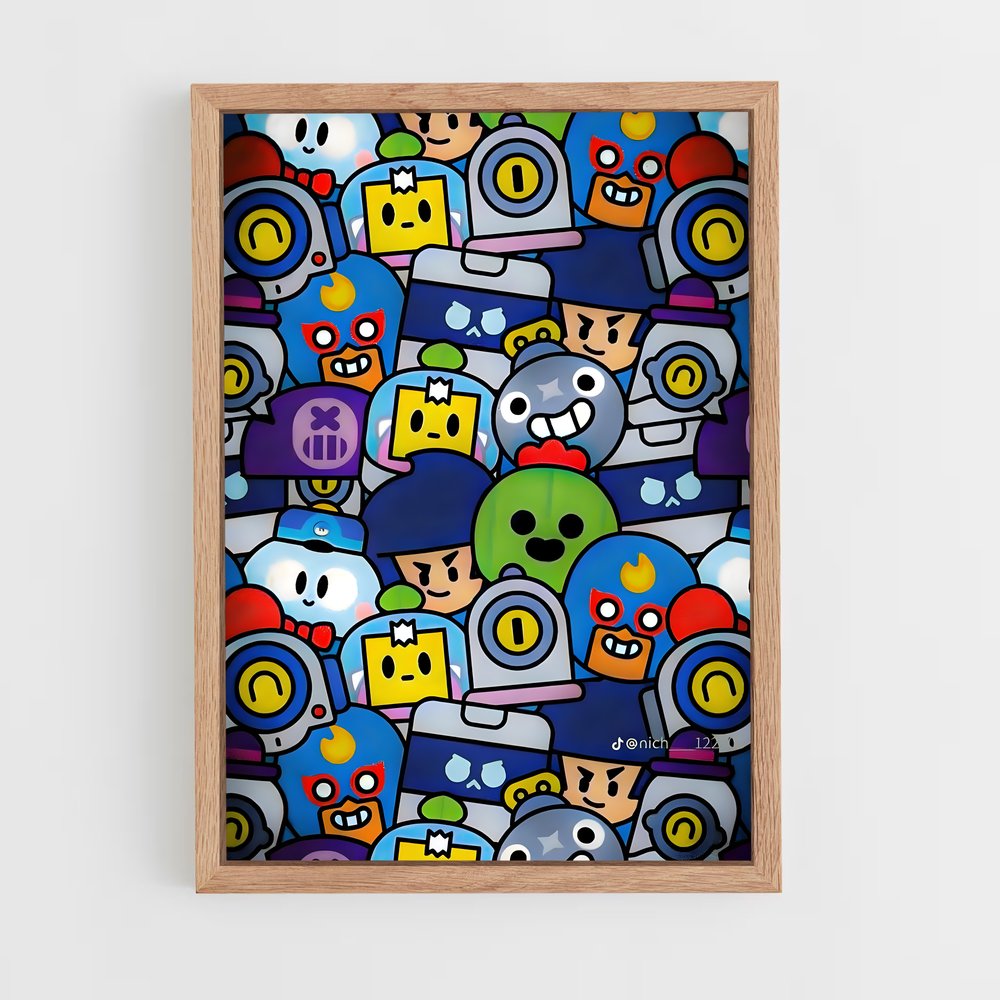 brawl-stars-19 cadre Bois clair