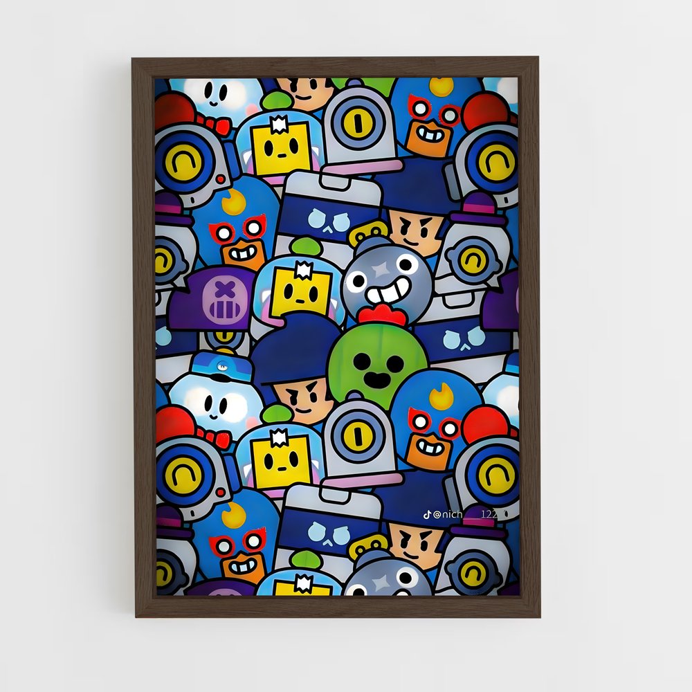 brawl-stars-19 cadre Bois foncé