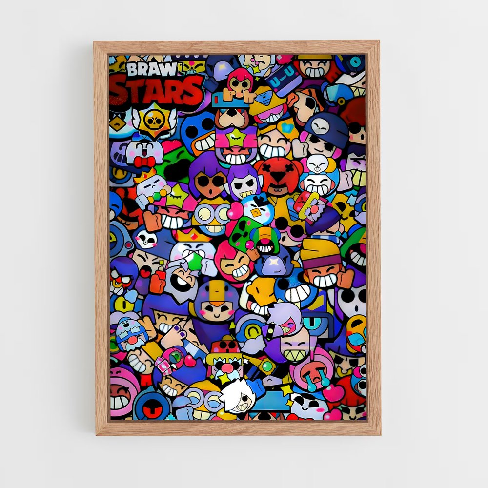 brawl-stars-5 cadre Bois clair