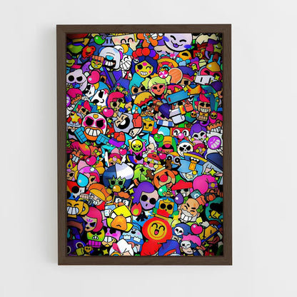 brawl-stars-6 cadre Bois foncé