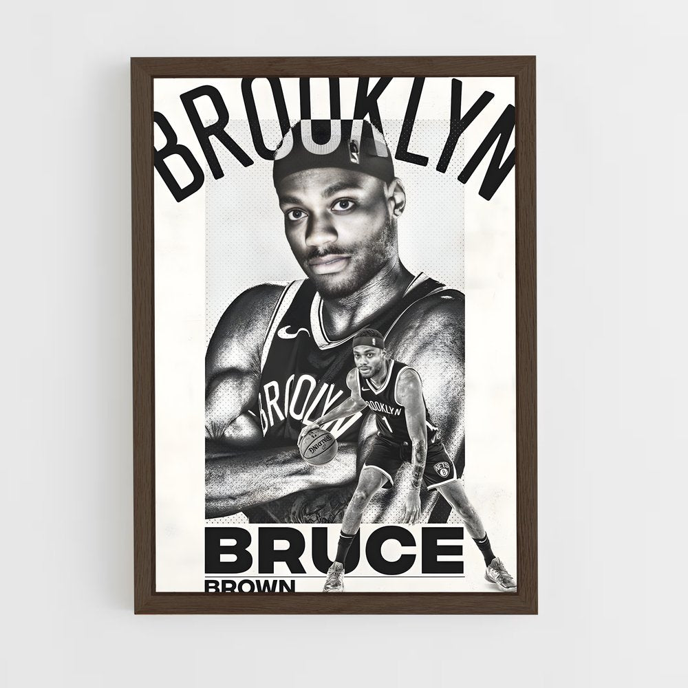 brooklyn-nets-13 cadre Bois foncé