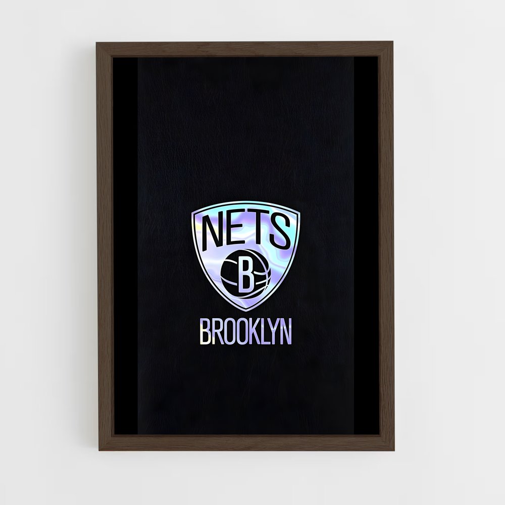 brooklyn-nets-16 cadre Bois foncé