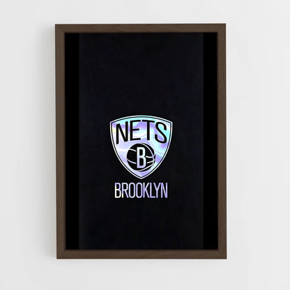 brooklyn-nets-16 cadre Bois foncé