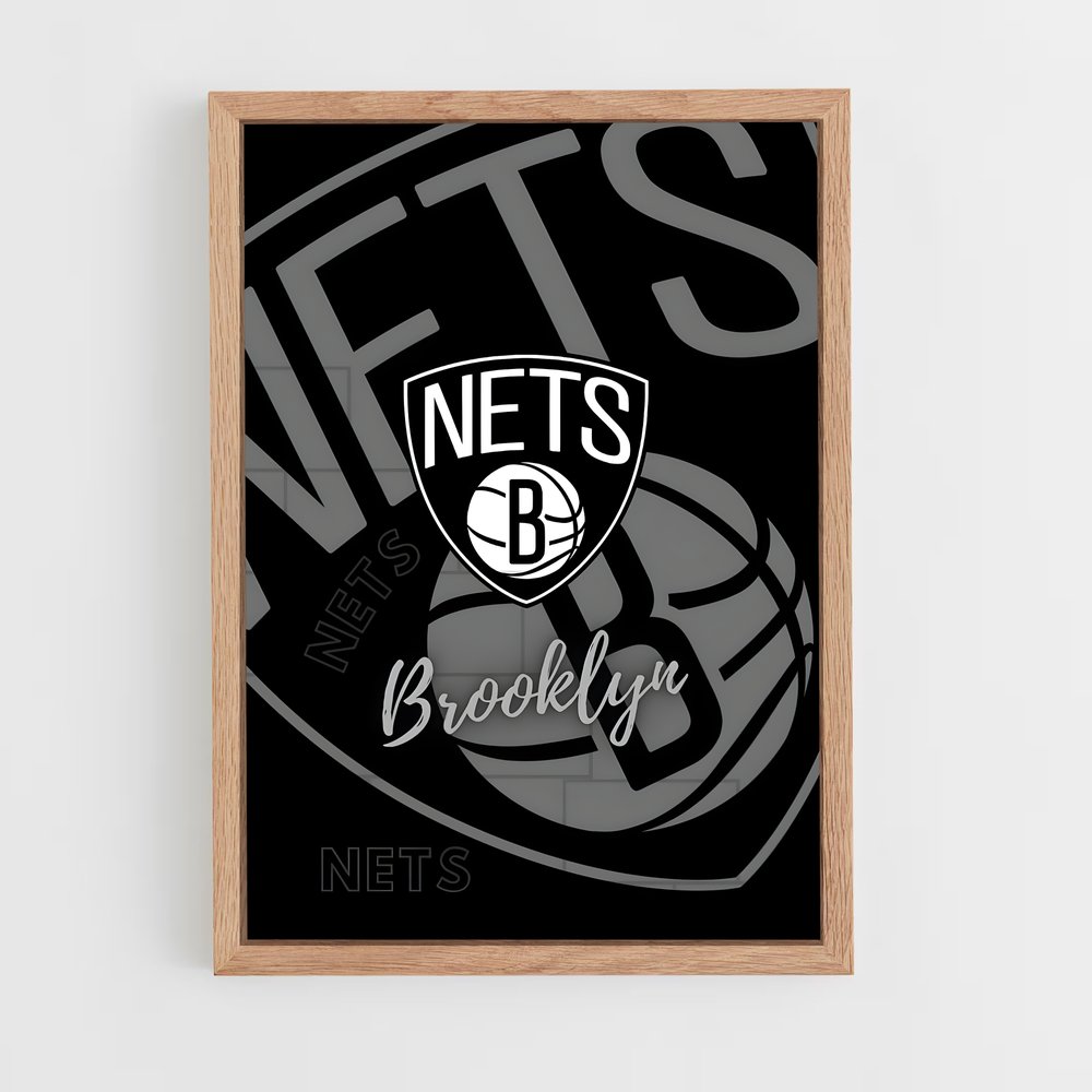 brooklyn-nets-18 cadre Bois clair