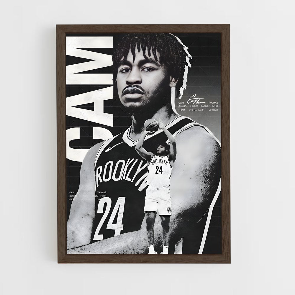 brooklyn-nets-3 cadre Bois foncé