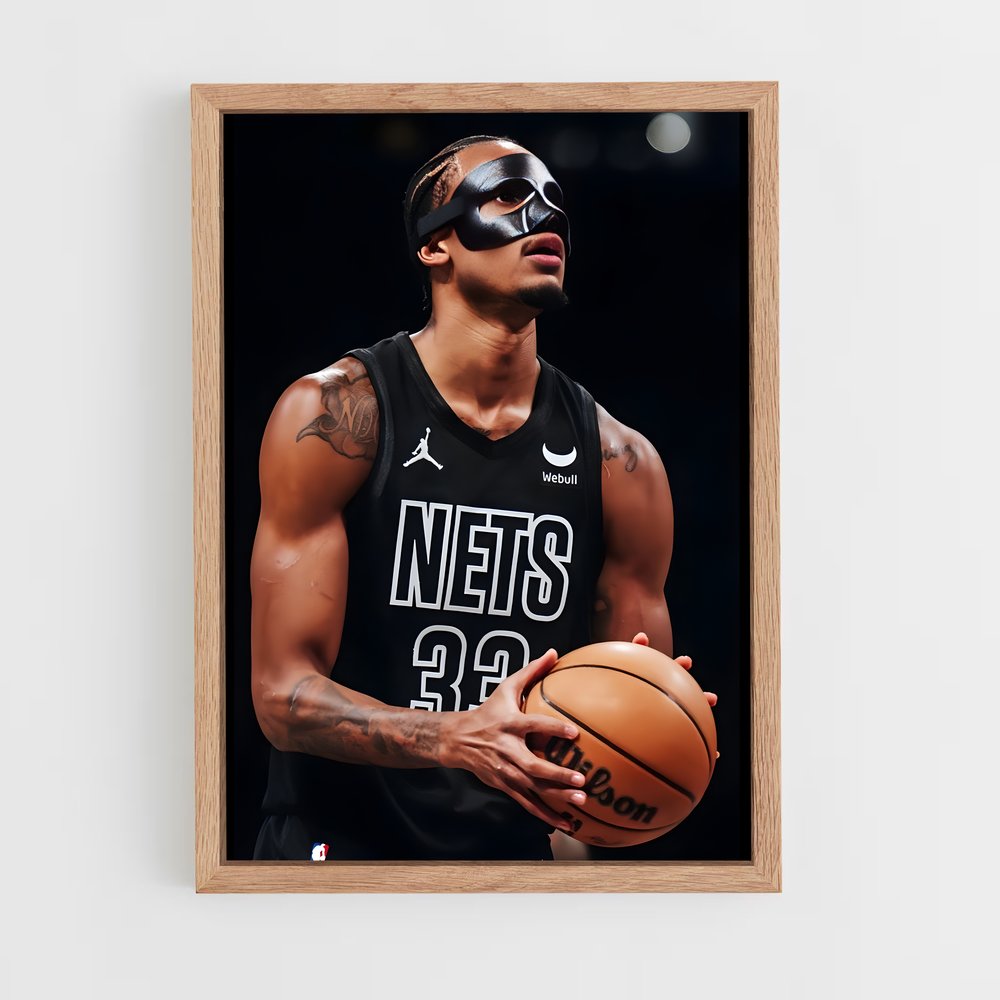 brooklyn-nets-5 cadre Bois clair