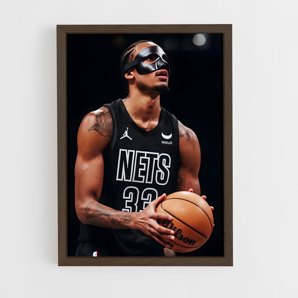 brooklyn-nets-5 cadre Bois foncé