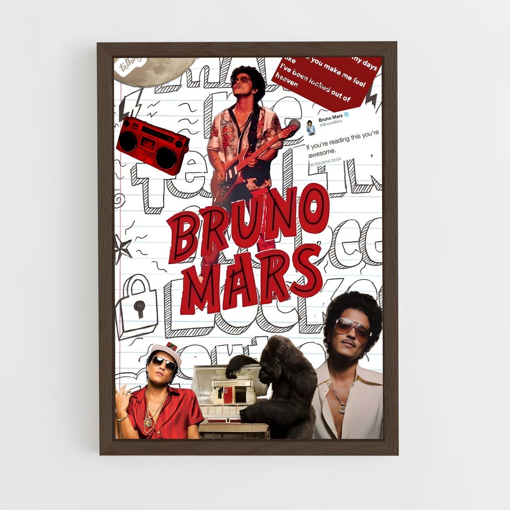 bruno-mars-13 cadre Bois foncé