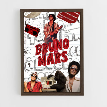 bruno-mars-13 cadre Bois foncé