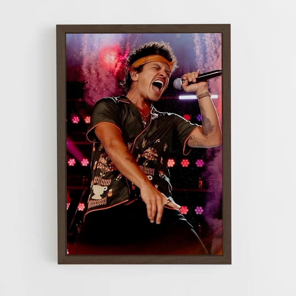 bruno-mars-16 cadre Bois foncé
