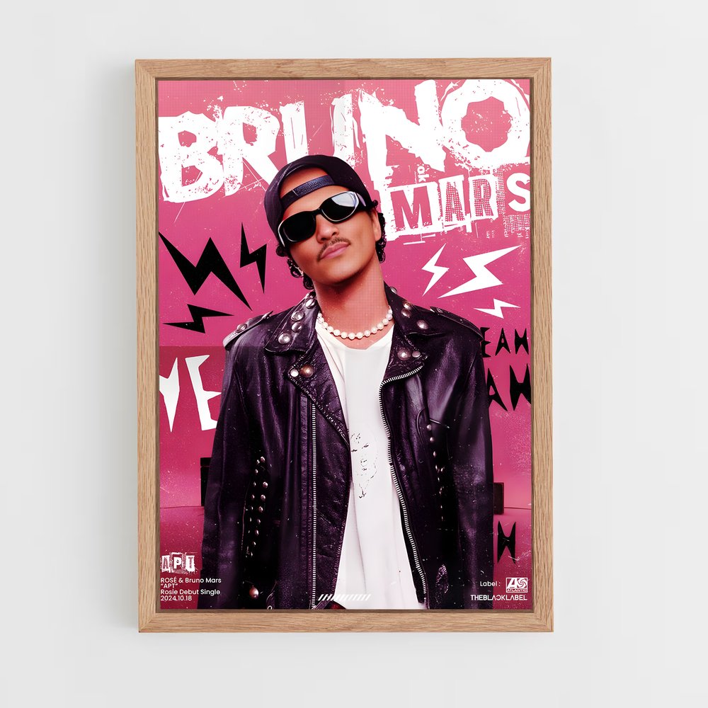 bruno-mars-17 cadre Bois clair