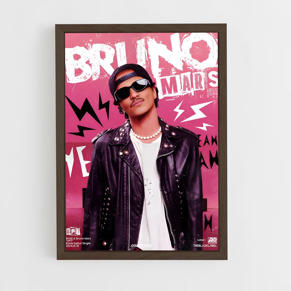 bruno-mars-17 cadre Bois foncé