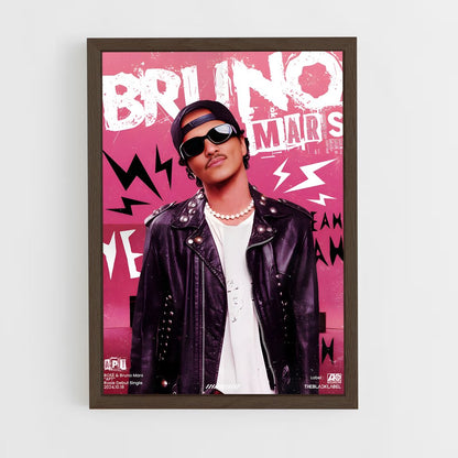 bruno-mars-17 cadre Bois foncé