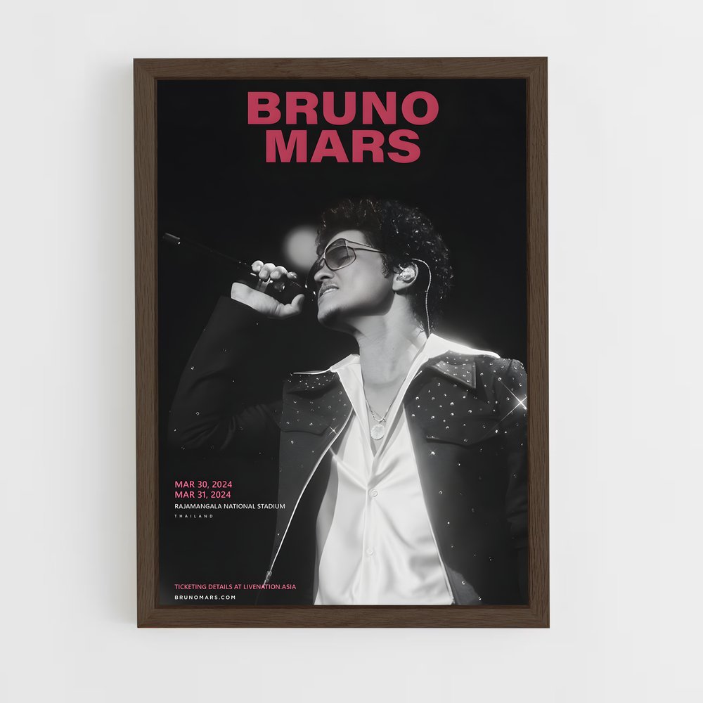 bruno-mars-4 cadre Bois foncé