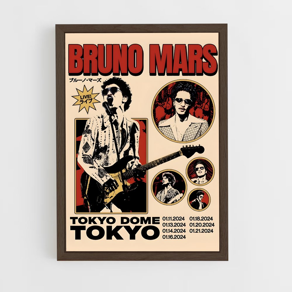 bruno-mars-7 cadre Bois foncé