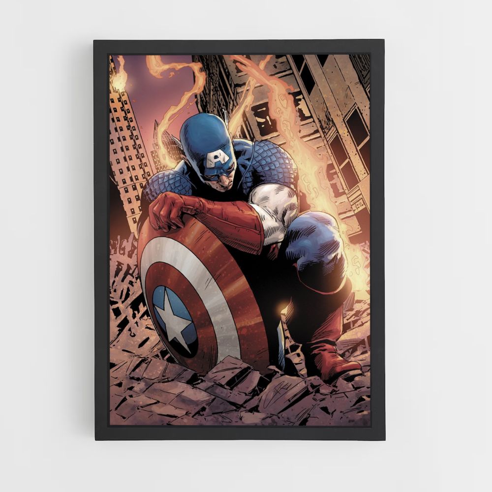 Poster Captain America Drawing