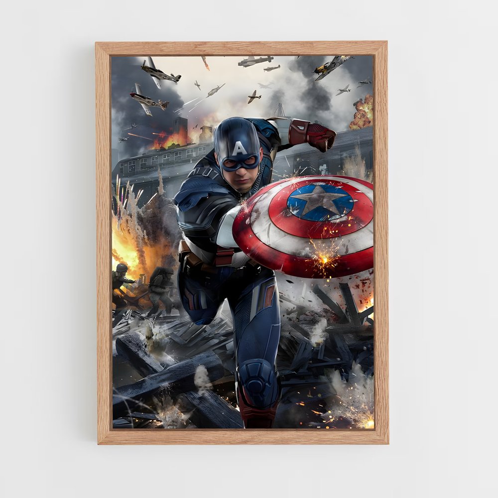 captain-america-8 cadre Bois clair