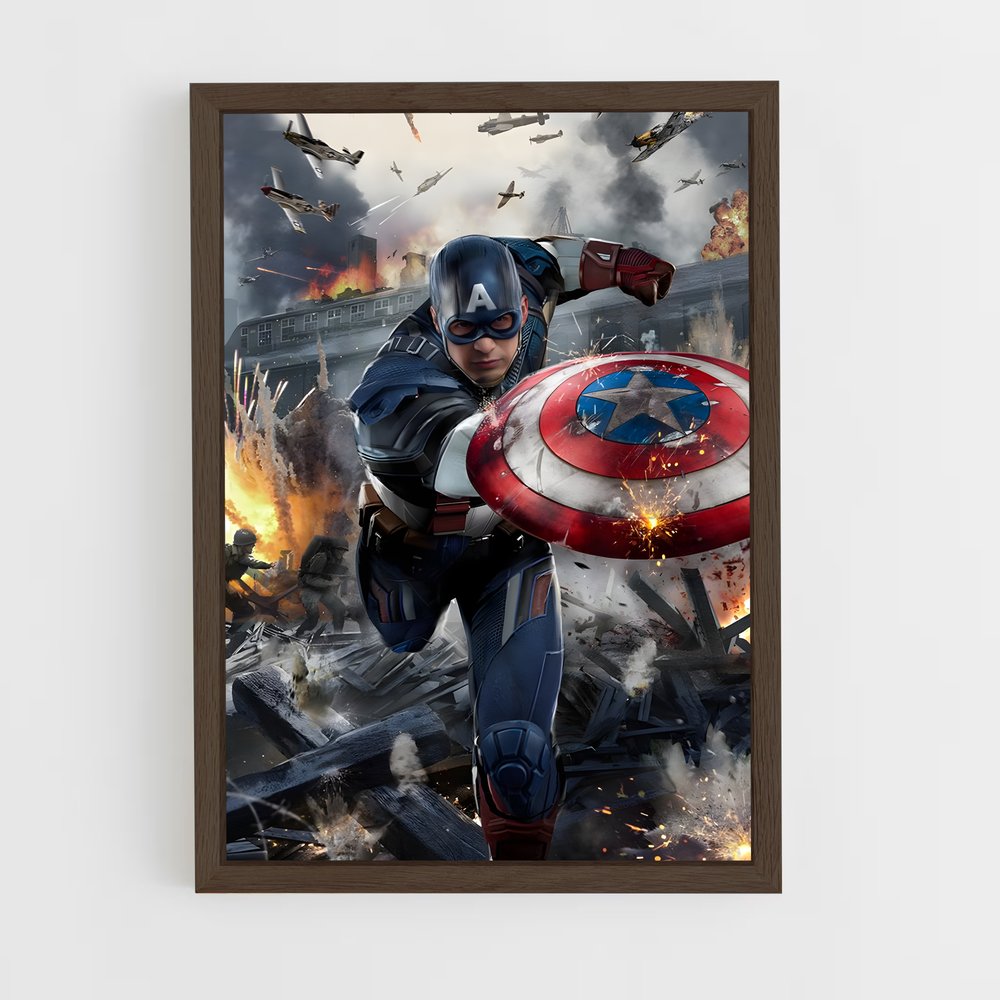captain-america-8 cadre Bois foncé