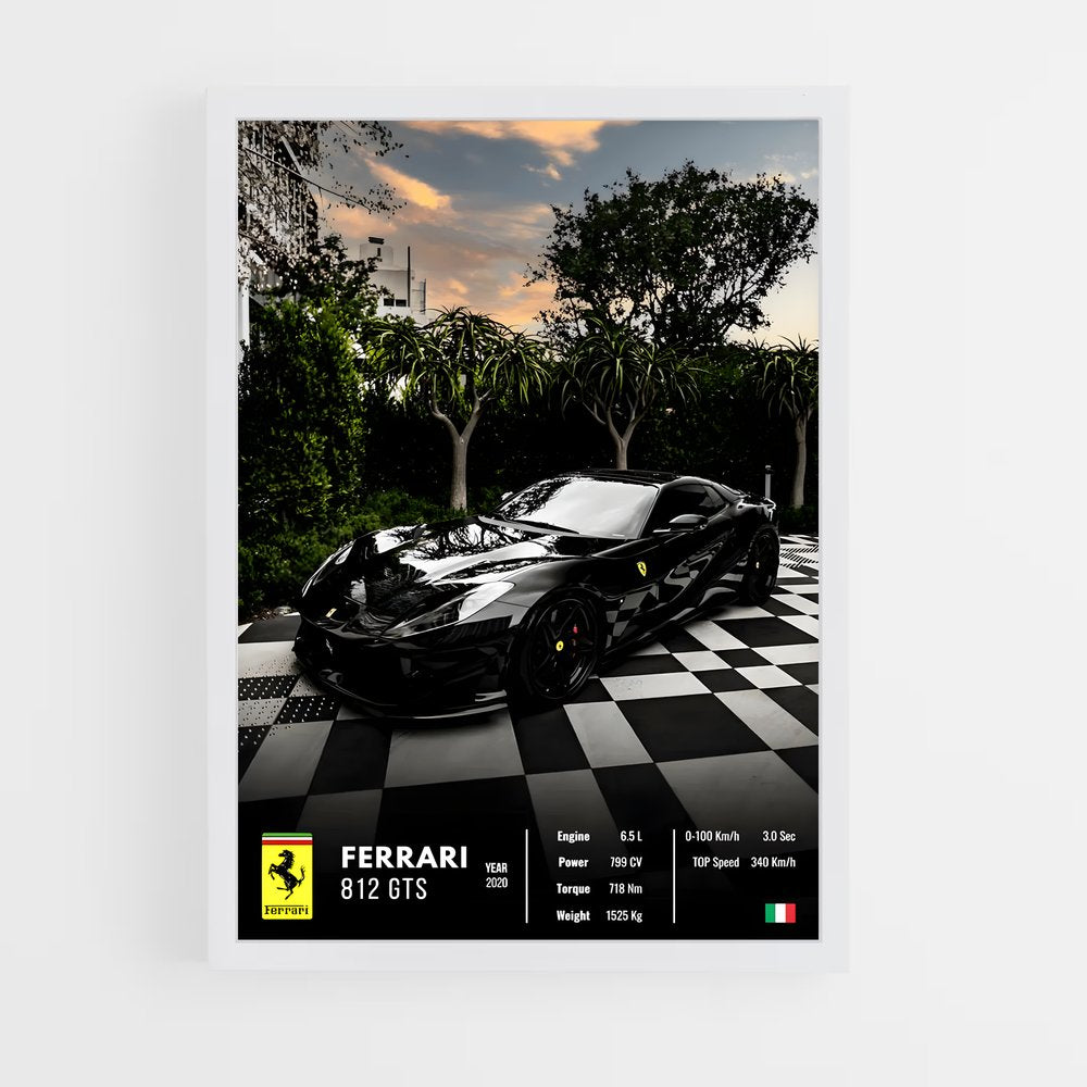 car-posters-5 cadre Blanc