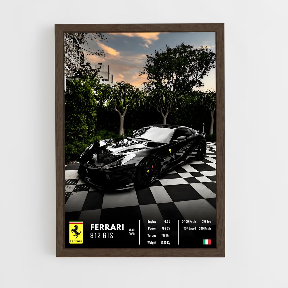 car-posters-5 cadre Bois foncé