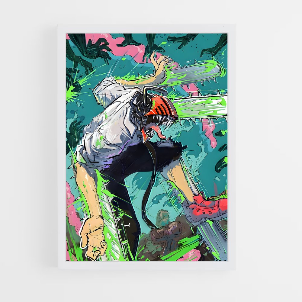 chainsaw-man-1 cadre Blanc