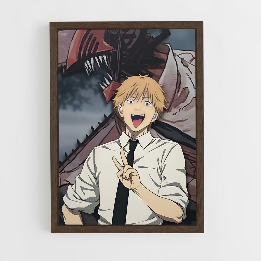 chainsaw-man-10 cadre Bois foncé