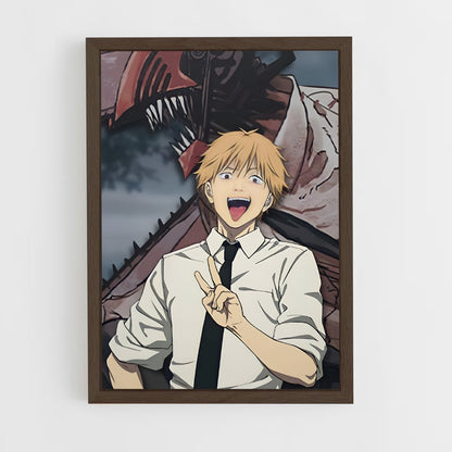 chainsaw-man-10 cadre Bois foncé