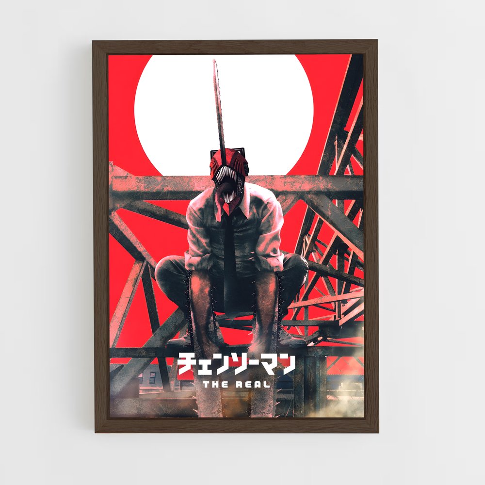 chainsaw-man-11 cadre Bois foncé