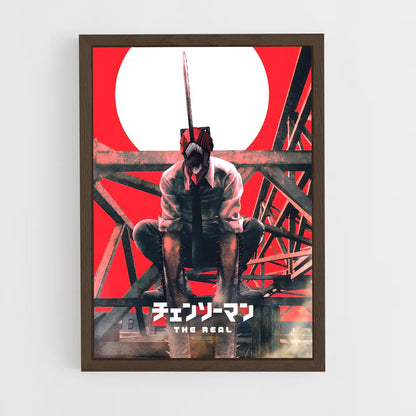 chainsaw-man-11 cadre Bois foncé