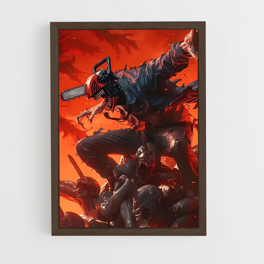 chainsaw-man-14 cadre Bois foncé