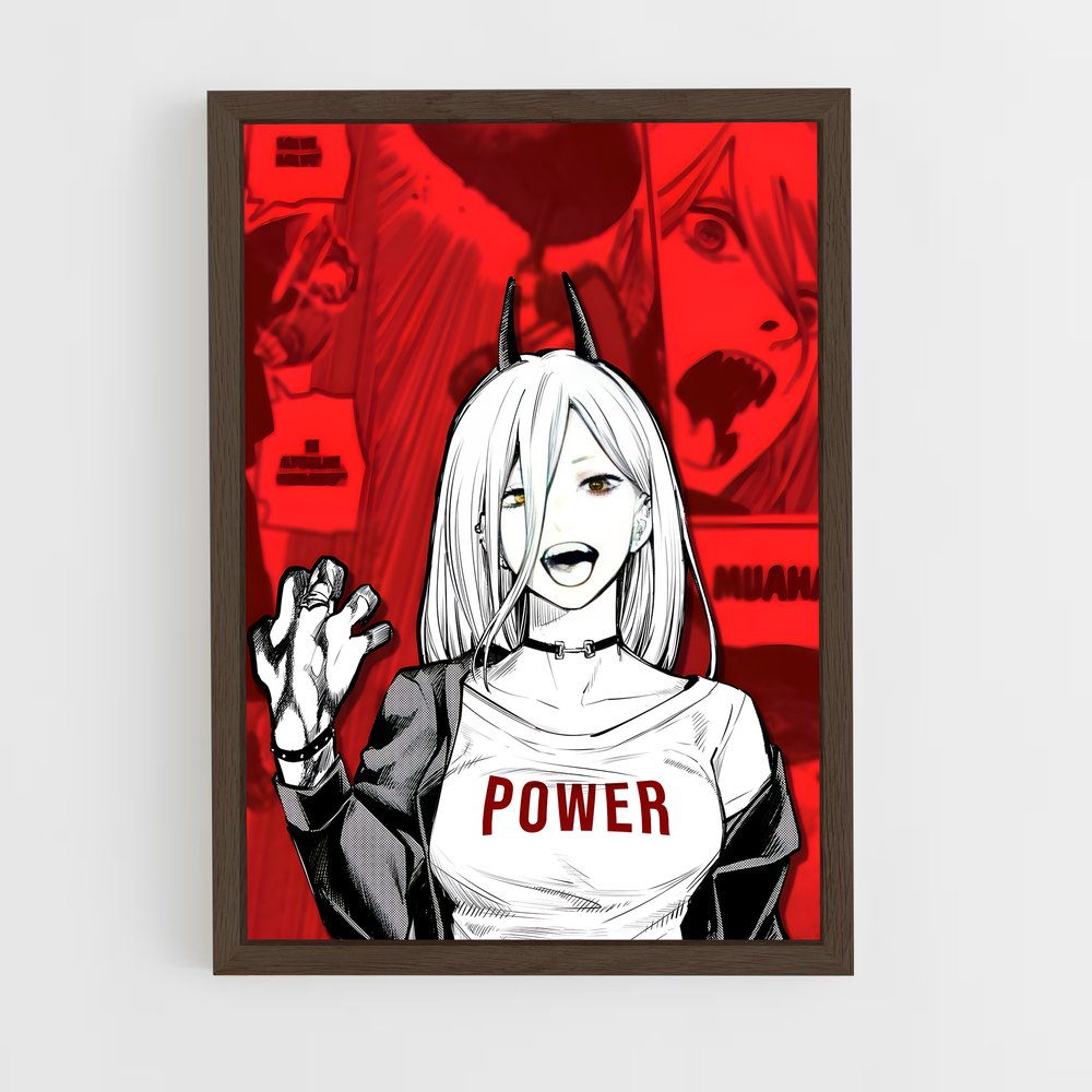 chainsaw-man-4 cadre Bois foncé
