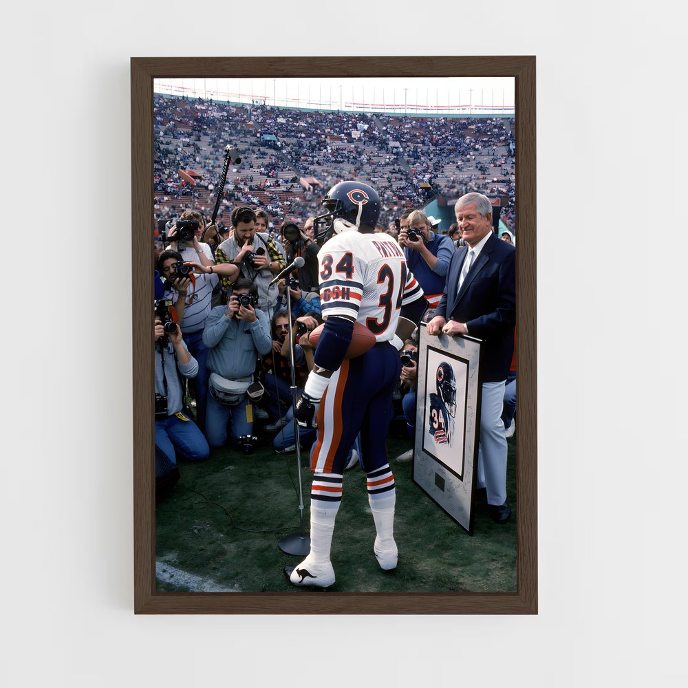 chicago-bears-5 cadre Bois foncé