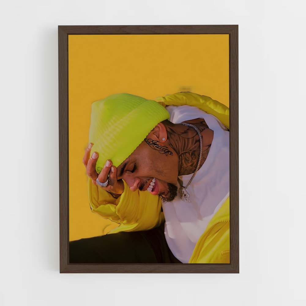 chris-brown-2 cadre Bois foncé