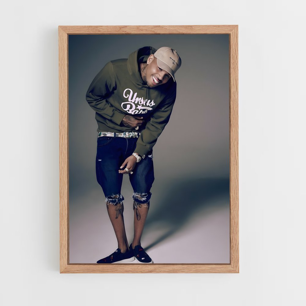 chris-brown-5 cadre Bois clair