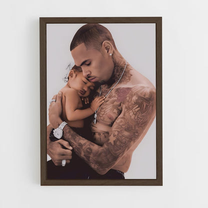 chris-brown-9 cadre Bois foncé