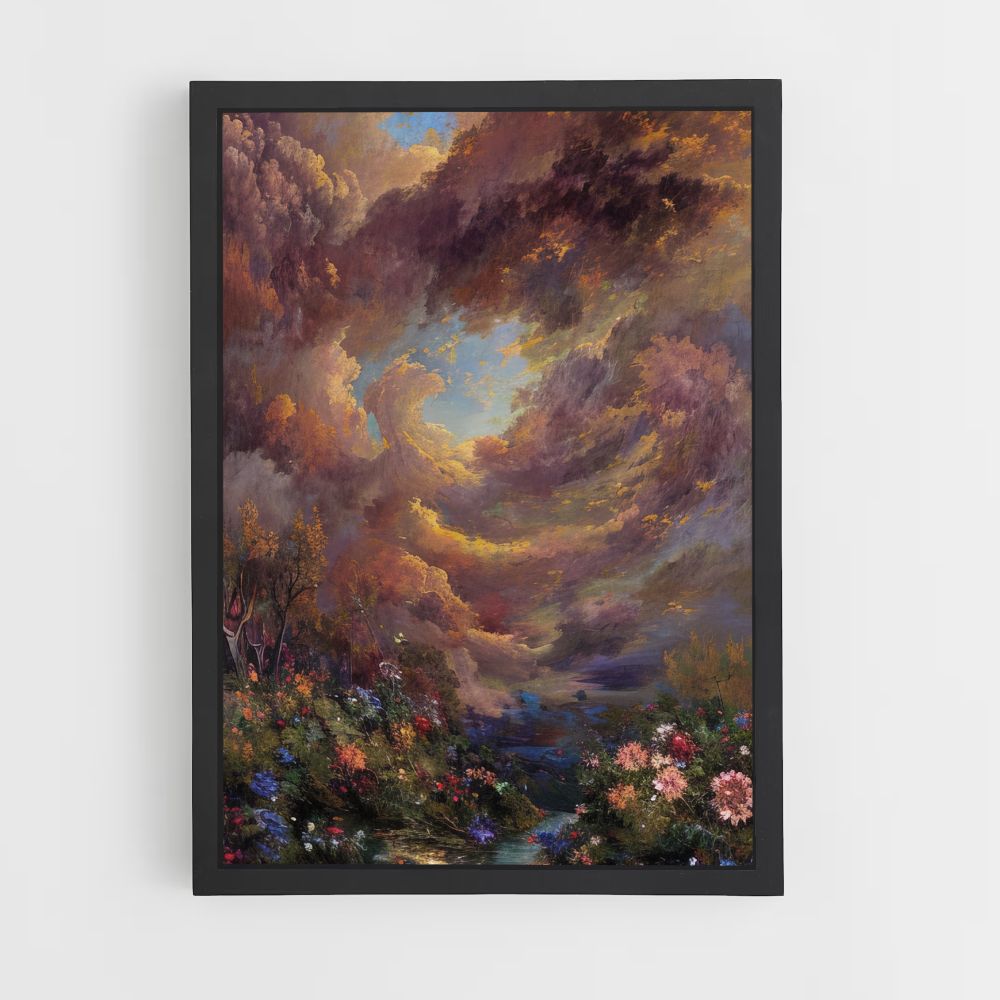 Monet Clouds Poster