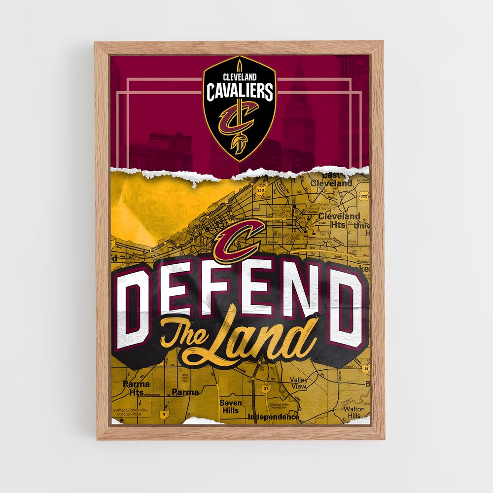 cleveland-cavaliers-3 cadre Bois clair