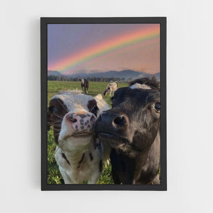 Rainbow Cow Poster