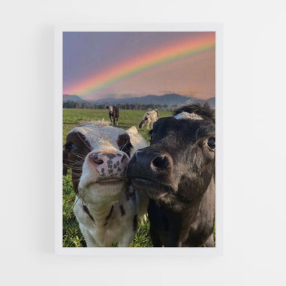 Rainbow Cow Poster