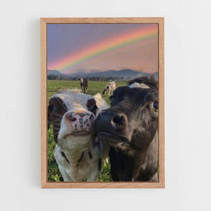 Rainbow Cow Poster