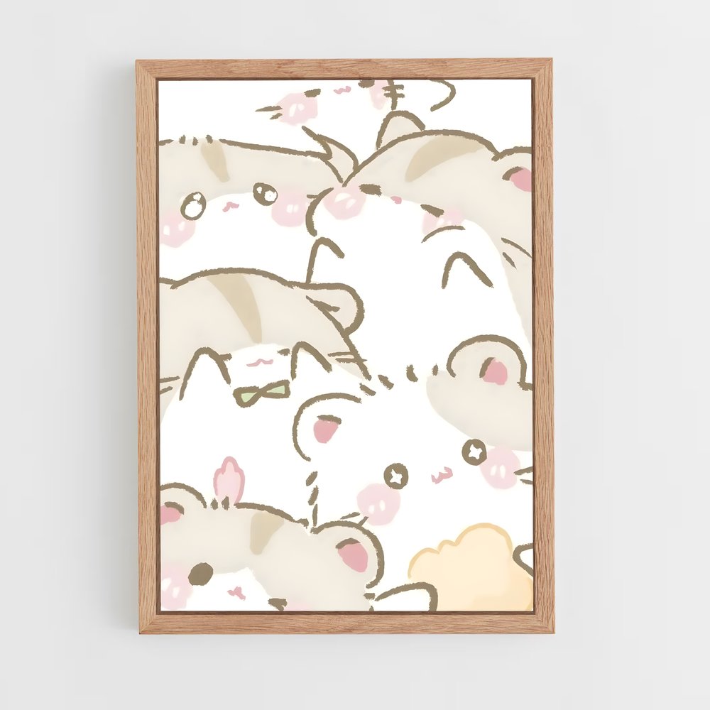 cute-animals-14 cadre Bois clair