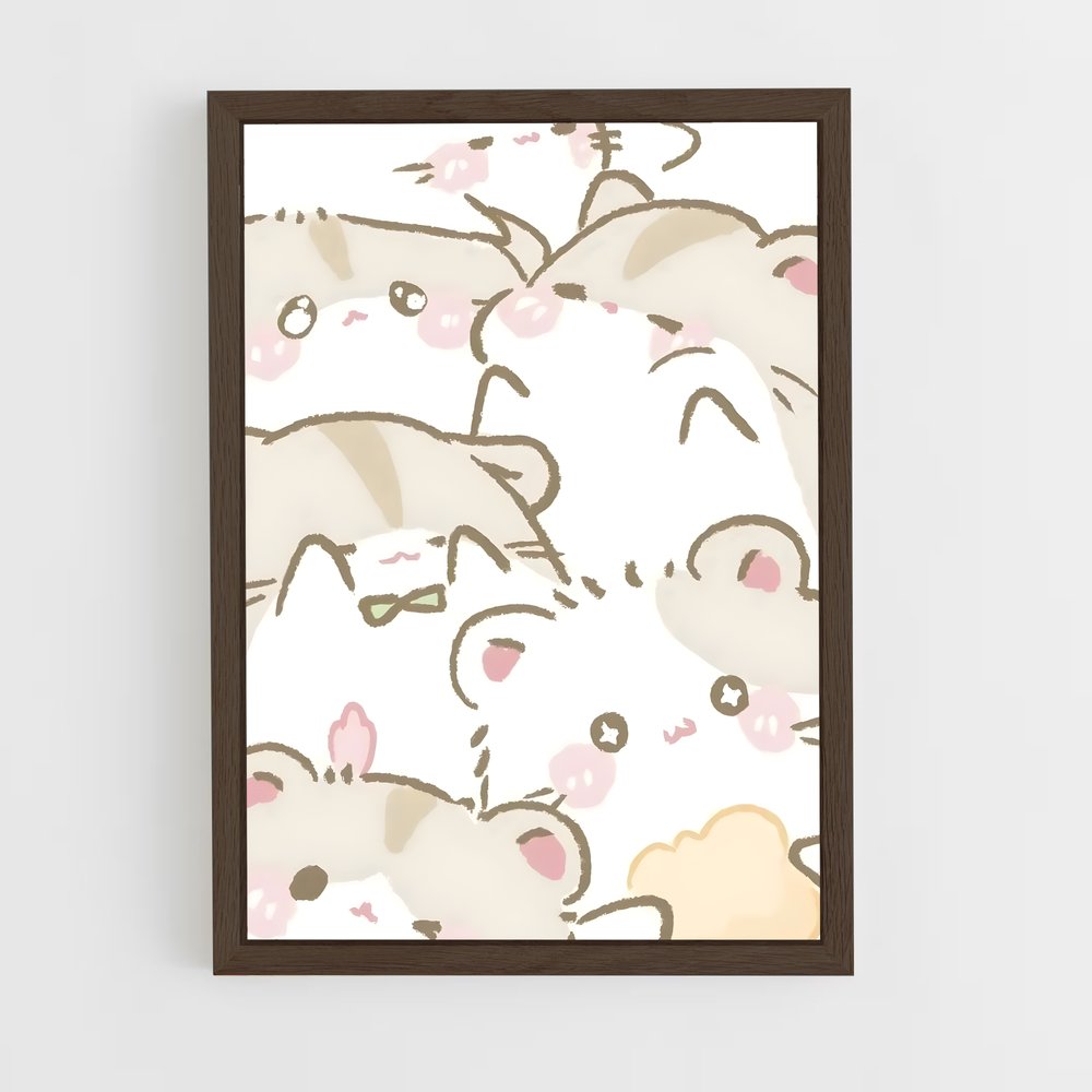 cute-animals-14 cadre Bois foncé