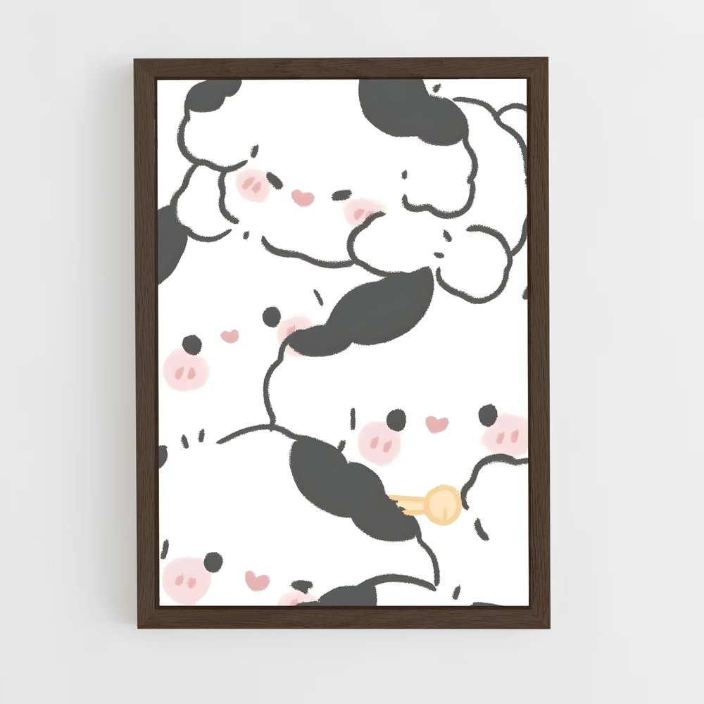 cute-animals-22 cadre Bois foncé