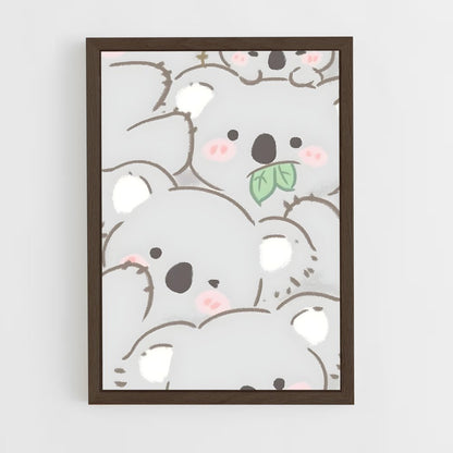cute-animals-4 cadre Bois foncé