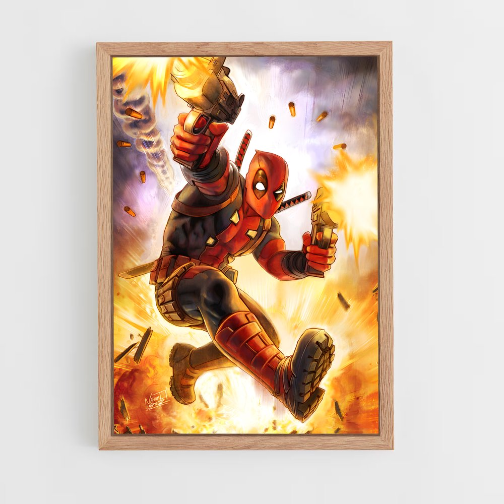 deadpool-2 cadre Bois clair