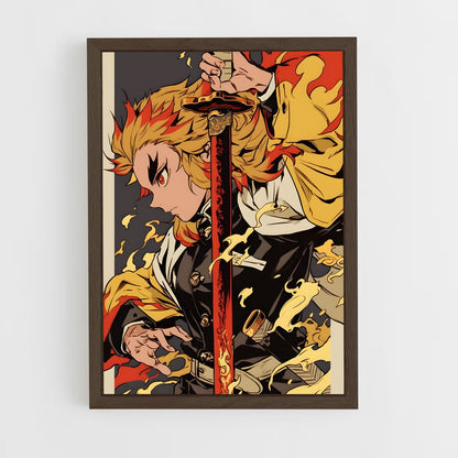 demon-slayer-14 cadre Bois foncé