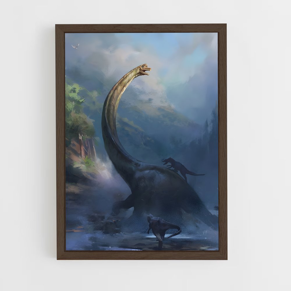 dinosaur-5 cadre Bois foncé