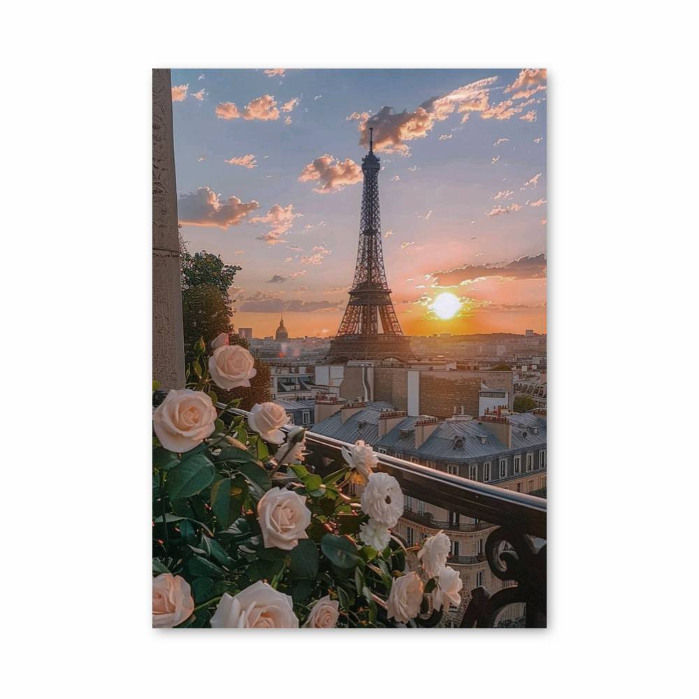 Poster Tour Eiffel Roses
